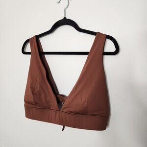 EVERLANE Brown Triangle Bikini Top